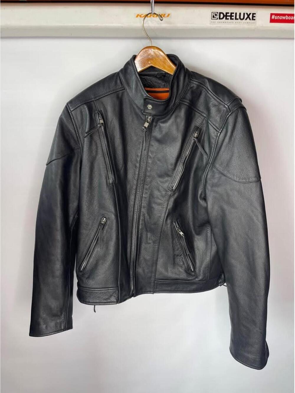 Men's Leather Motorcycle Jacket Size 46 (XL-XXL)